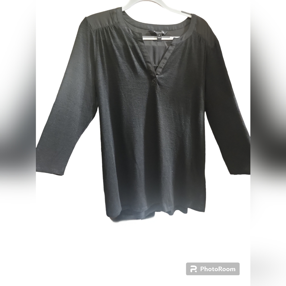 Hawthorne , black blouse, XL